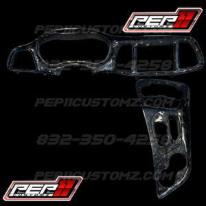 Challenger Carbon Fiber Dash Cover Set Gold Flakes