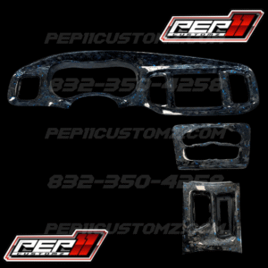 Charger Carbon Fiber Dash Cover Set With Blue Flakes