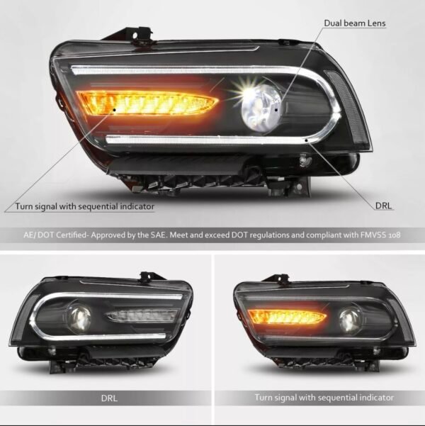 Charger 2011-14 WHITE Prebuilt Headlights